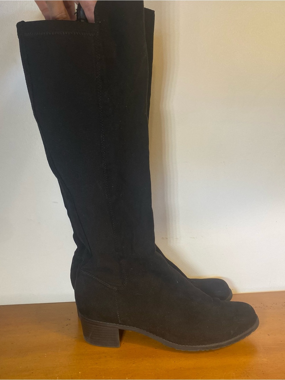 Unisa Women’s 8.5 Unweavy Boots Tall Riding Over The Knee Black Block Heels